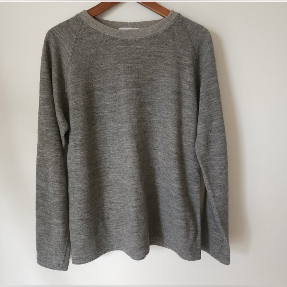 Nanamica Grey wool blend crew neck sweater